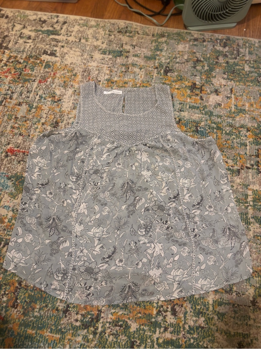 Maurices size 1 Gray Floral Cold-Shoulder Tank Top